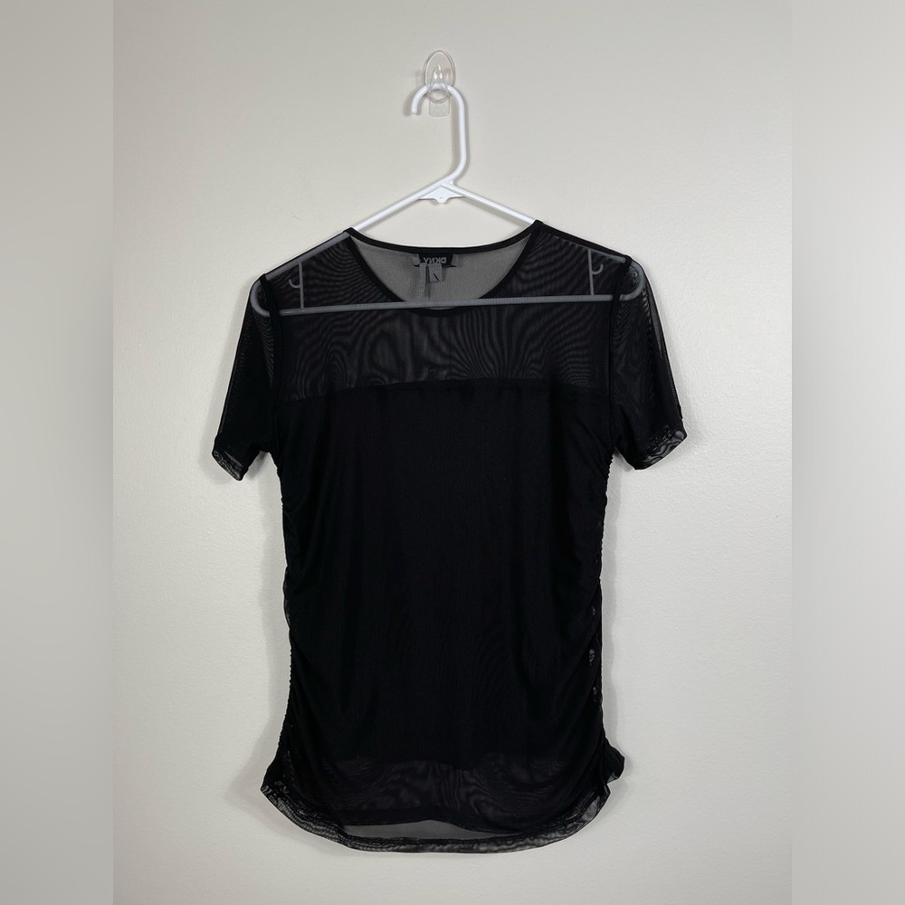 DKNY Black Sheer Women's Soft Top Slim Fit Party Events Size S NWT - Picture 8 of 14